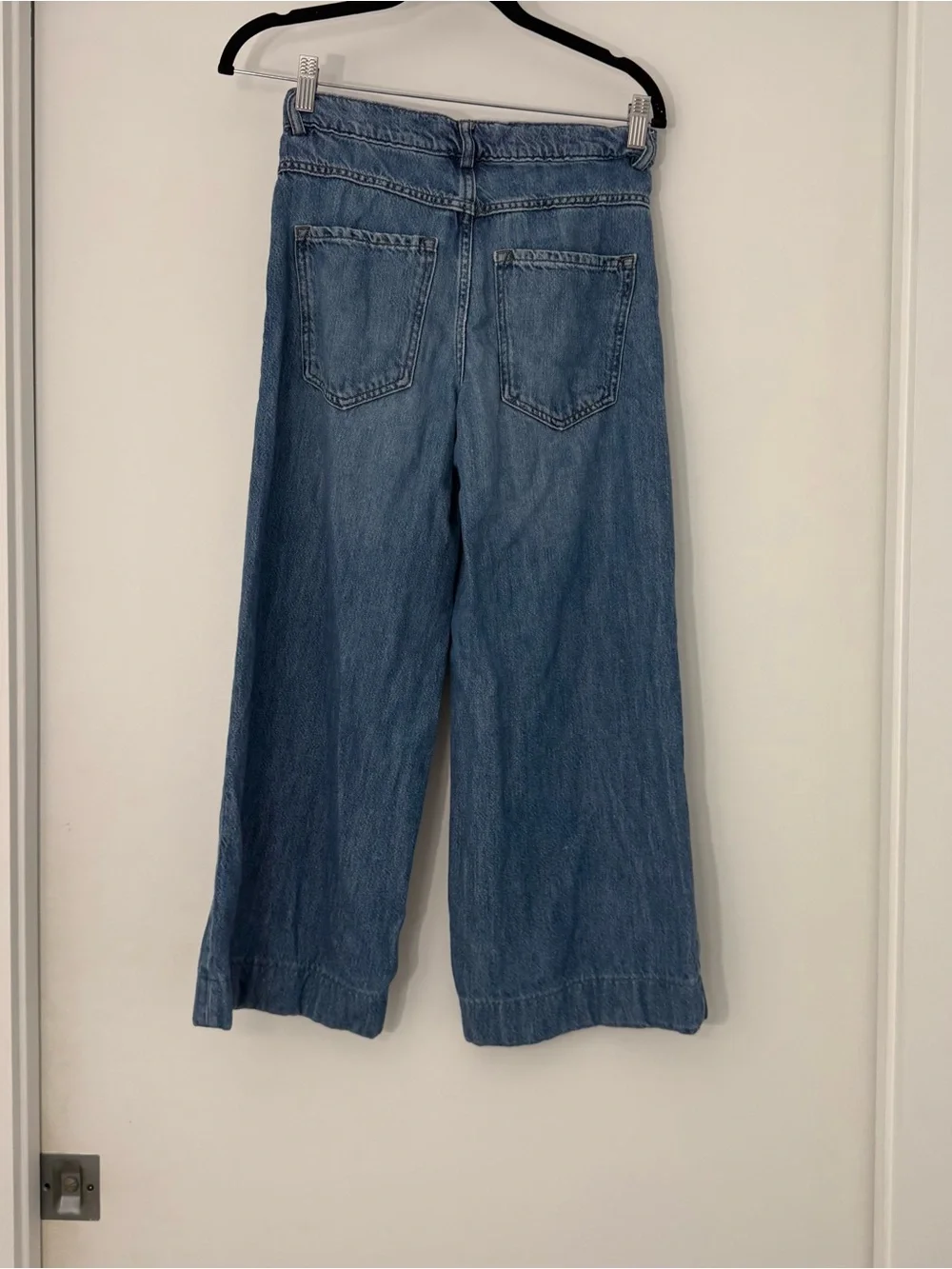 Banana Republic Wide-Leg Cotton & Lyocell Denim Trousers Sz 25 0 Light Vacation